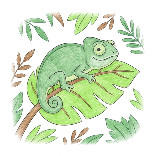 Chameleon Leaf Hideout, colored example