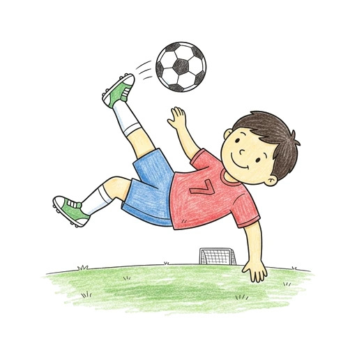 Soccer Bicycle Kick, colored example