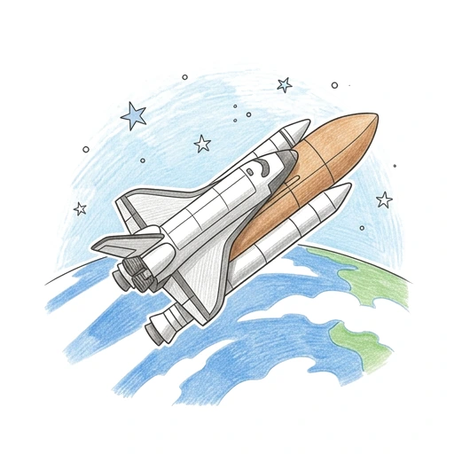 Shuttle Orbit View, colored example