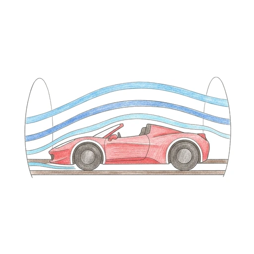 Ferrari Wind Tunnel, colored example