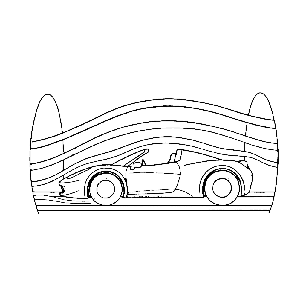 Ferrari Wind Tunnel coloring page outline