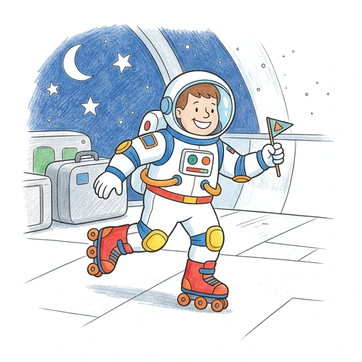 Skating Astronaut, colored example