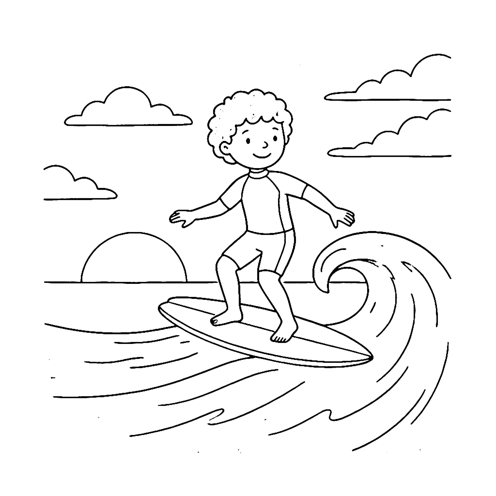 Wave Rider coloring page outline