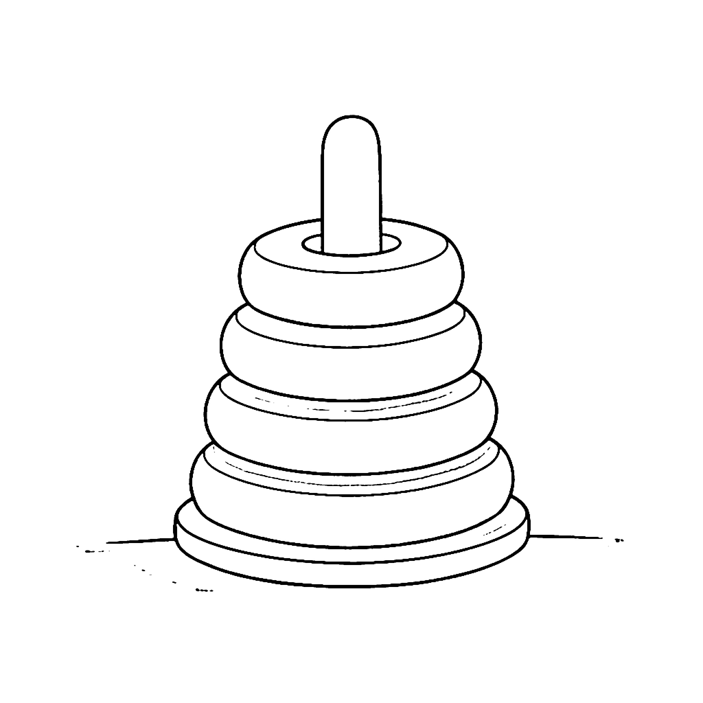Stacking Rings coloring page: Stacking Rings, outline to print