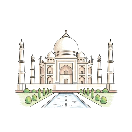 Taj Mahal Garden, colored example