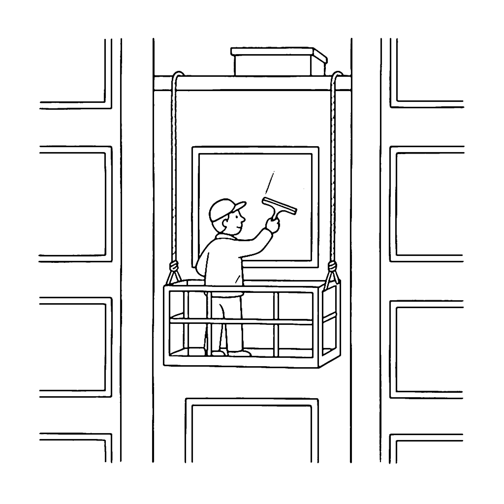 Window Washer Lift coloring page outline