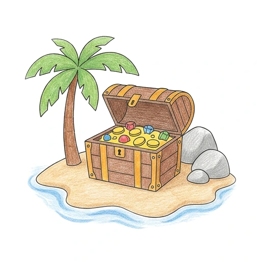 Treasure Chest Island, colored example
