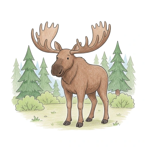 Moose Pine Clearing, colored example