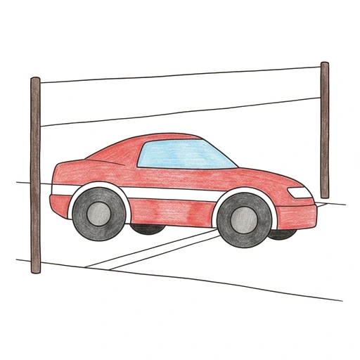 Sports Car coloring page: Racing Car Finish, colored example