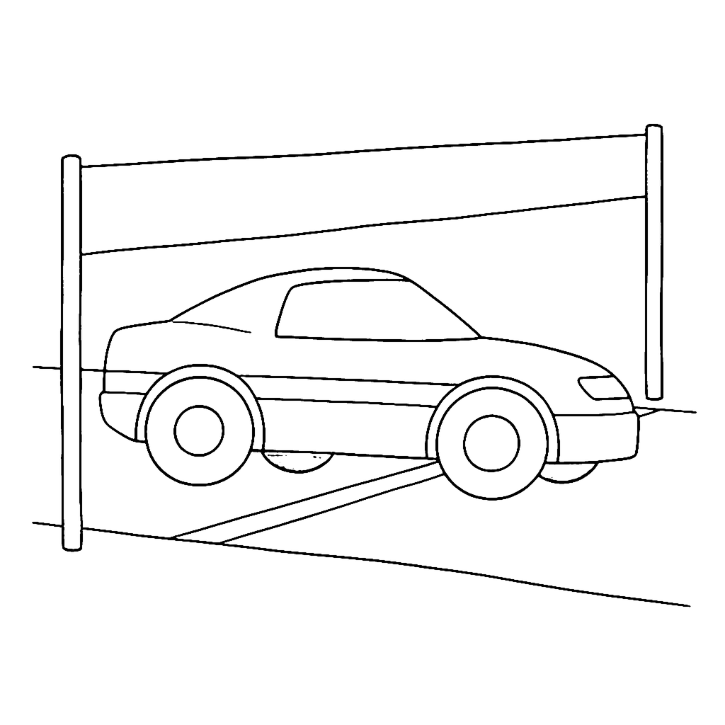 Sports Car coloring page: Racing Car Finish, outline to print