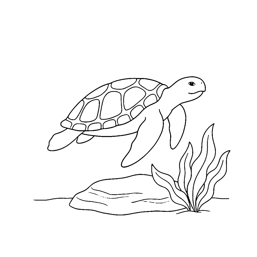 Sea Turtle Tank coloring page outline