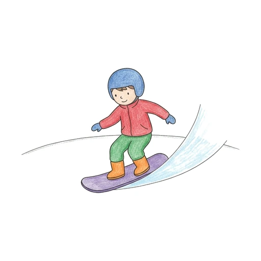 Snowboarder coloring page: Snowboarder Snow Spray, colored example
