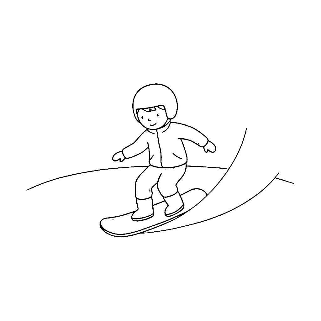 Snowboarder coloring page: Snowboarder Snow Spray, outline to print