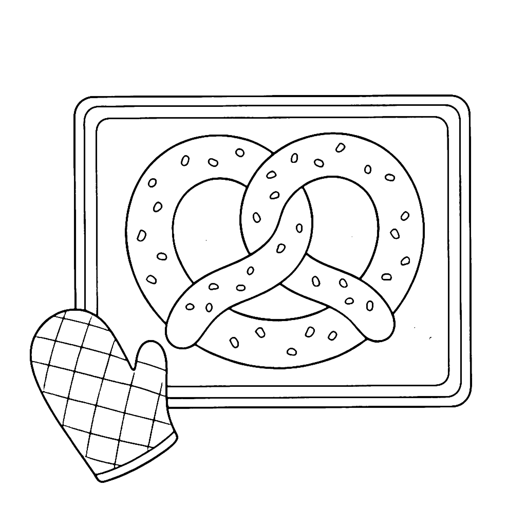 Pretzel Bakery Tray coloring page outline