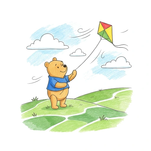 Bear Kite Hill, colored example