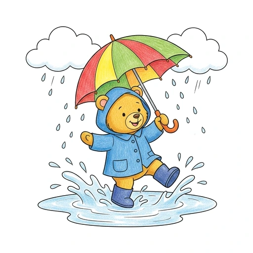 Bear Rainy Puddle, colored example