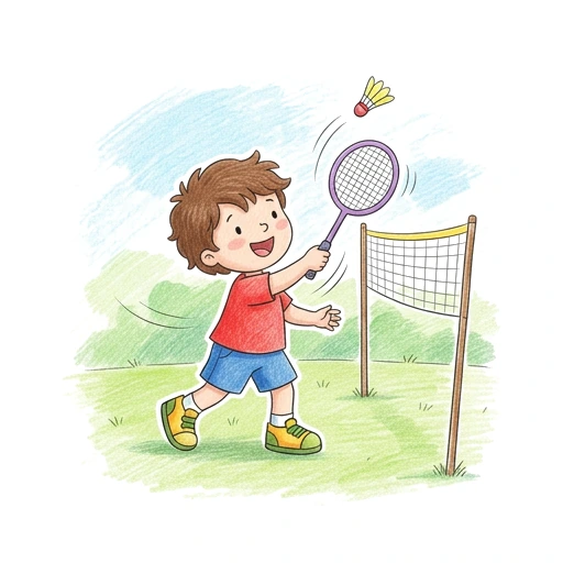 Badminton Net Rally, colored example