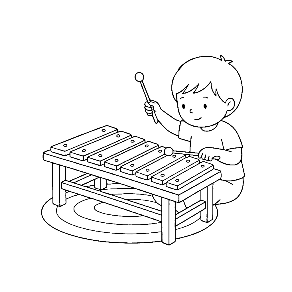 Xylophone Melody coloring page outline