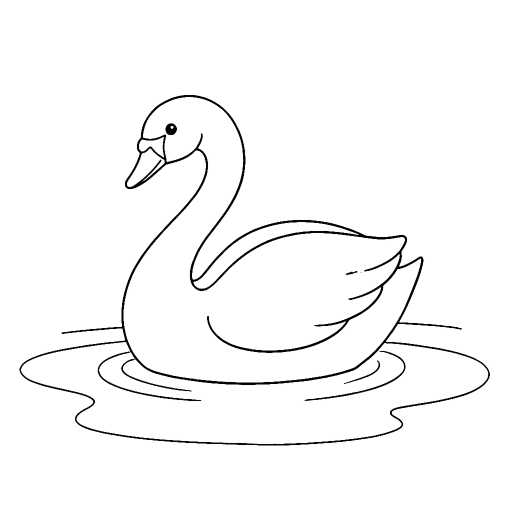 Swan coloring page: Swan Pond Float, outline to print
