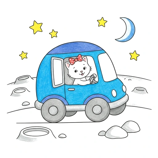 Kitten Moon Rover, colored example