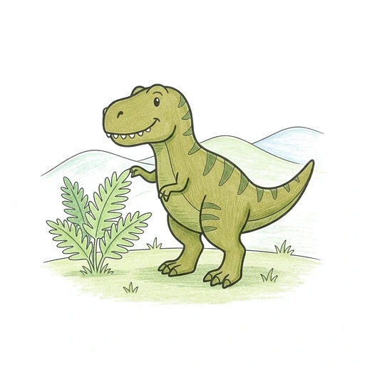 T-Rex Fern Snack, colored example