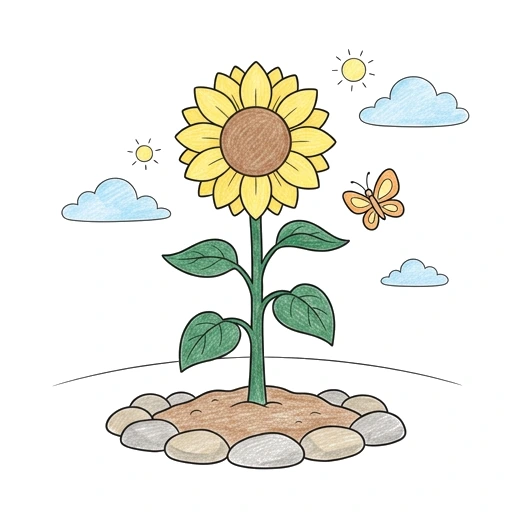 Sunflower Garden, colored example