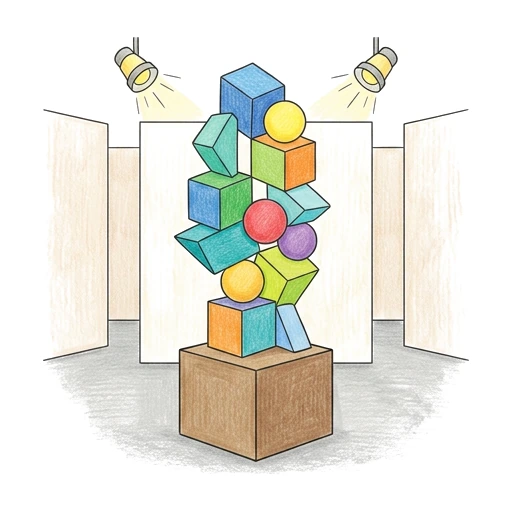 Geometric Sculpture Hall, colored example