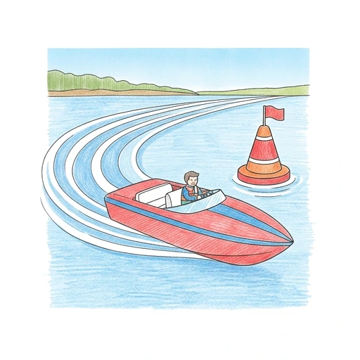 Speedboat Buoy Race, colored example