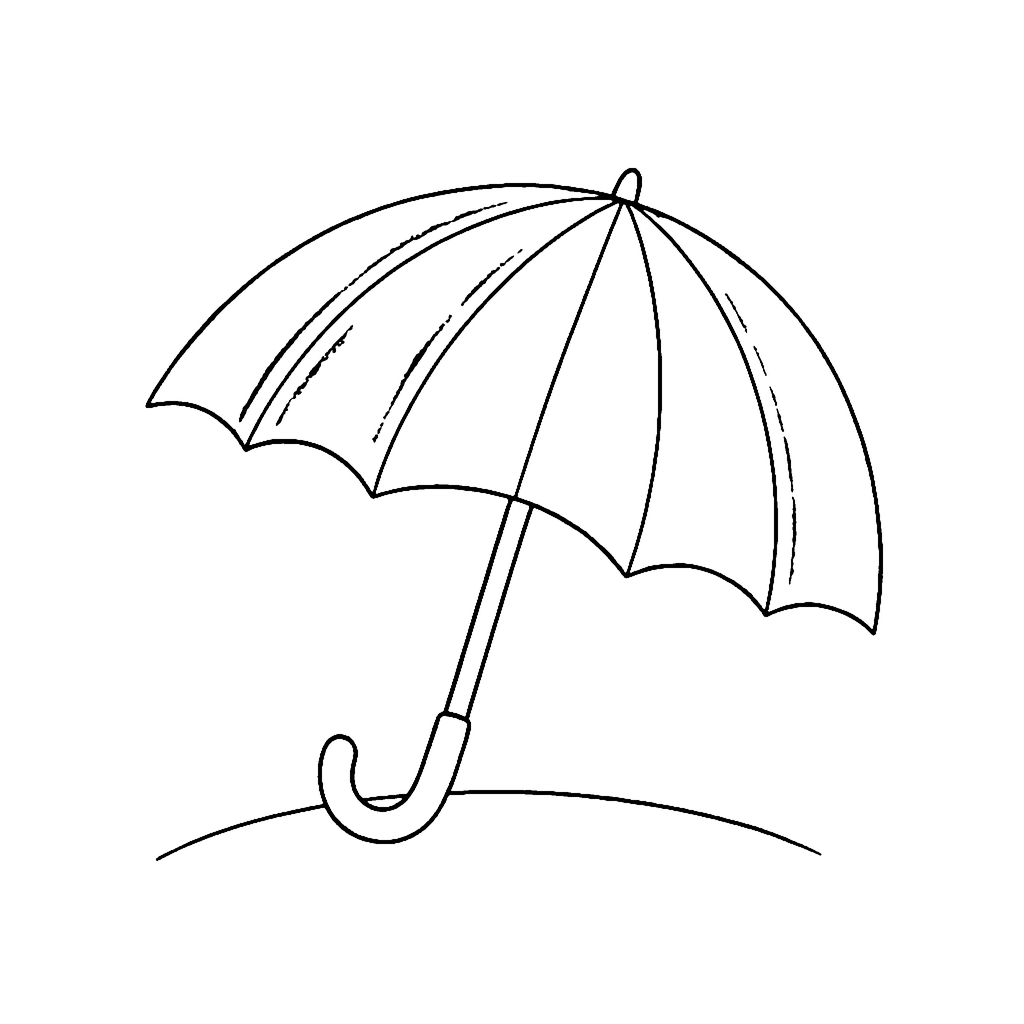 Umbrella coloring page: Rainbow Umbrella, outline to print