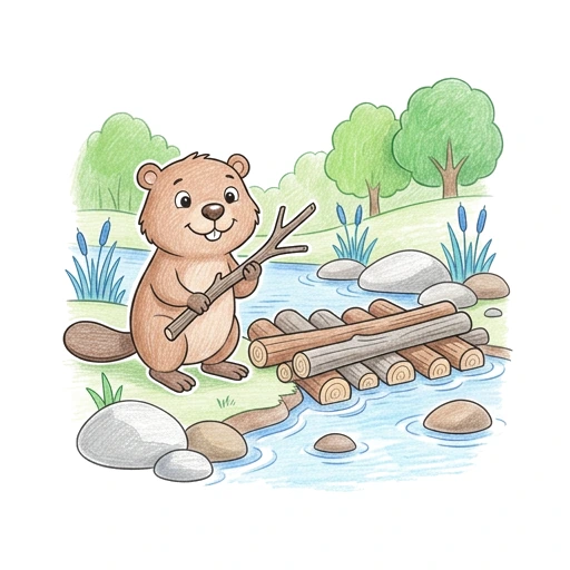 Beaver Dam Builder, colored example