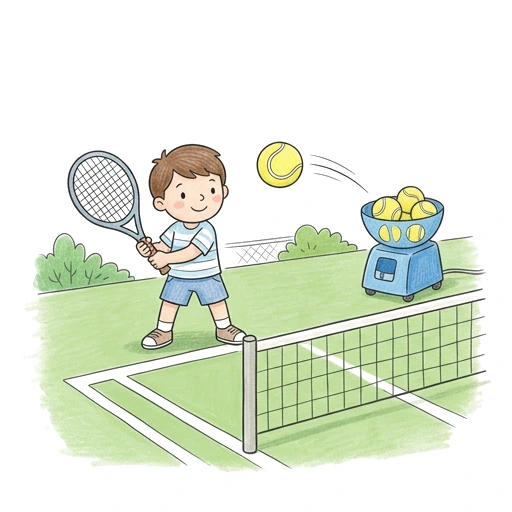 Tennis Ball Machine, colored example