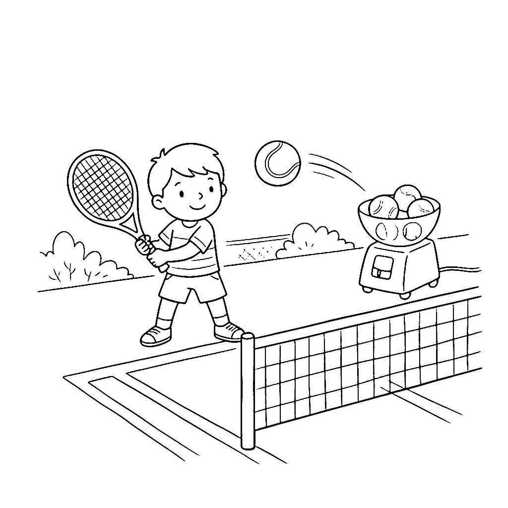 Tennis Ball Machine coloring page outline