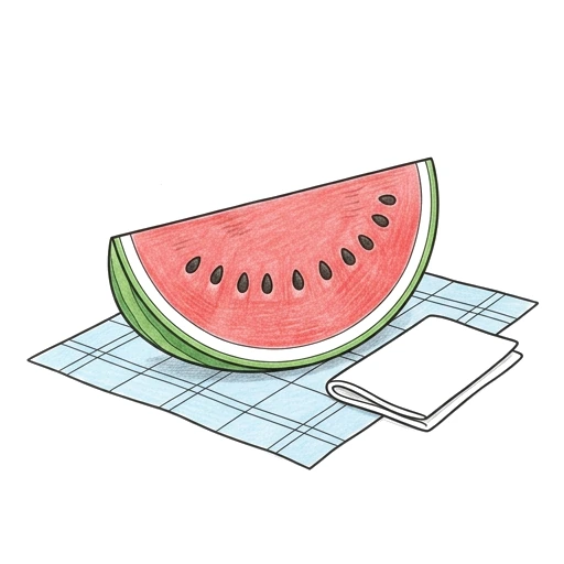 Watermelon Slice, colored example