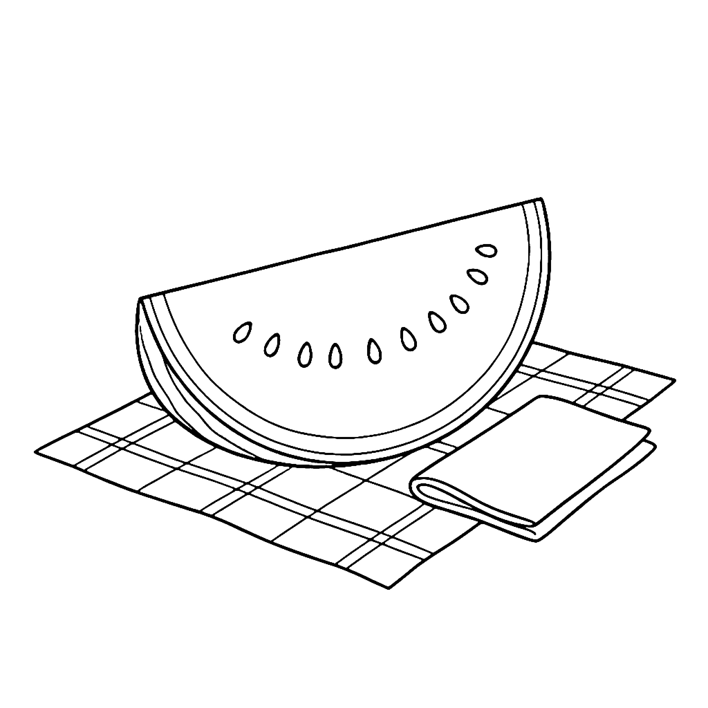 Watermelon Slice coloring page outline