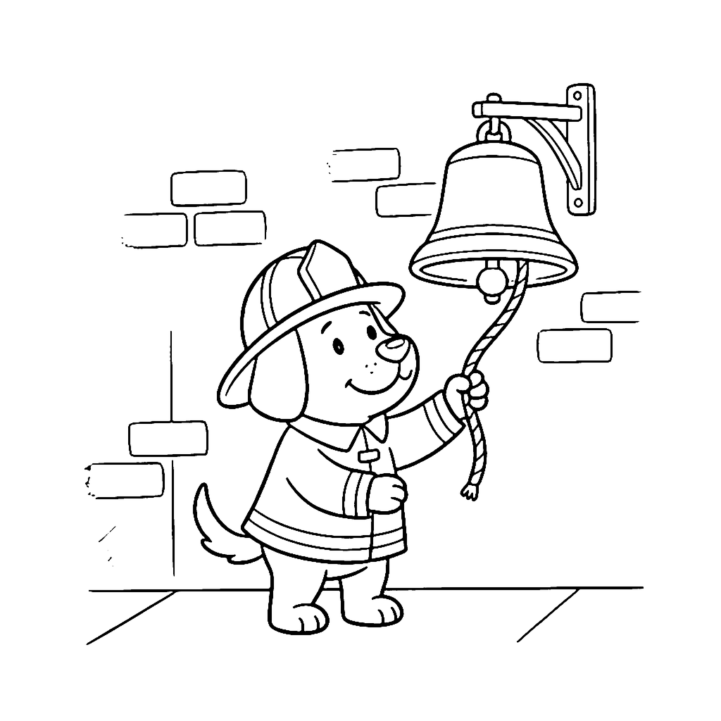 Alarm Bell Dog coloring page outline