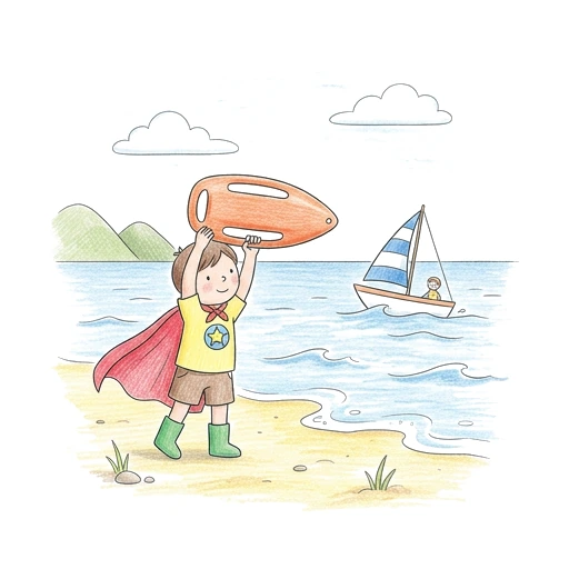 Superhero Lifeguard, colored example