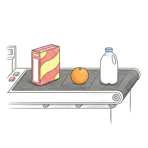 Checkout Conveyor coloring page: Checkout Conveyor, colored example
