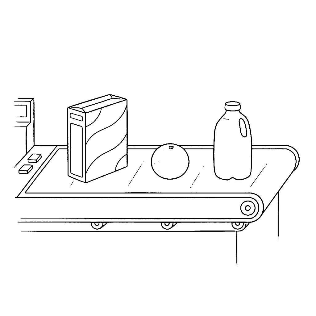 Checkout Conveyor coloring page: Checkout Conveyor, outline to print