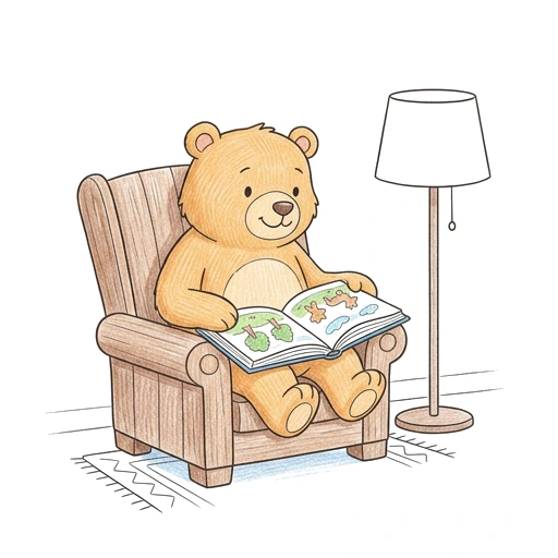 Bear Storybook Chair, colored example