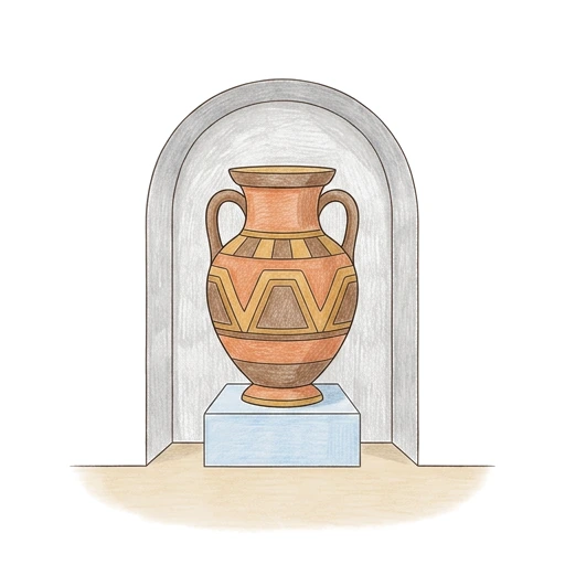 Ancient Vase Display, colored example