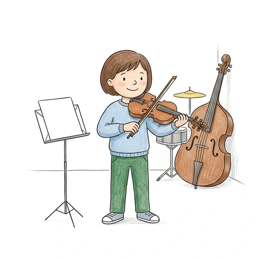 Music Class Violin, colored example
