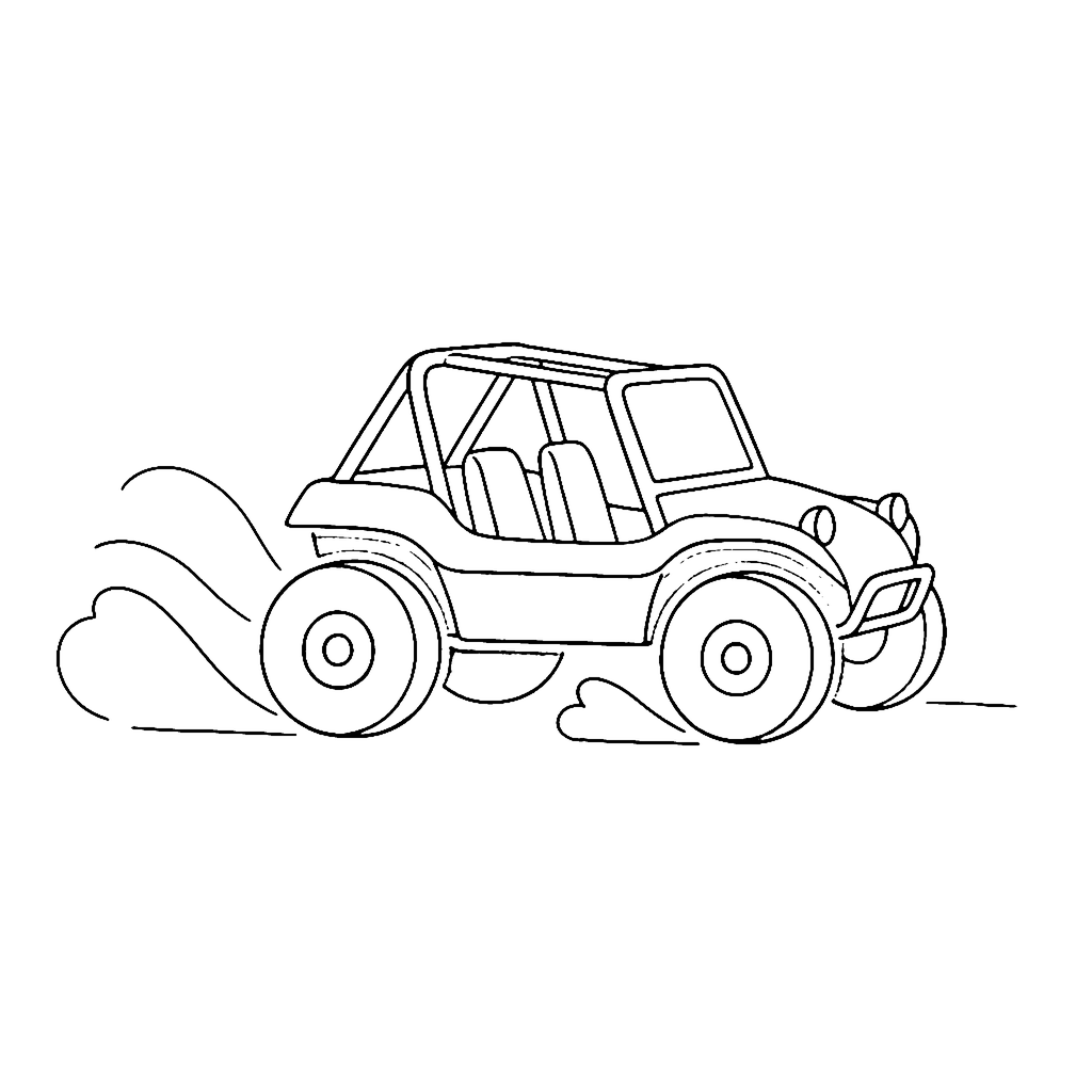 Dune Buggy coloring page: Buggy Sand Splash, outline to print