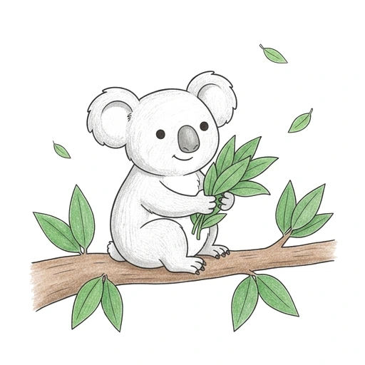 Koala Eucalyptus Snack, colored example