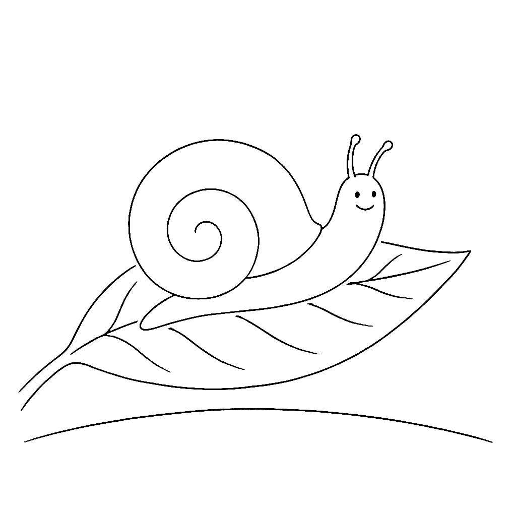 Snail coloring page: Snail Garden Crawl, outline to print