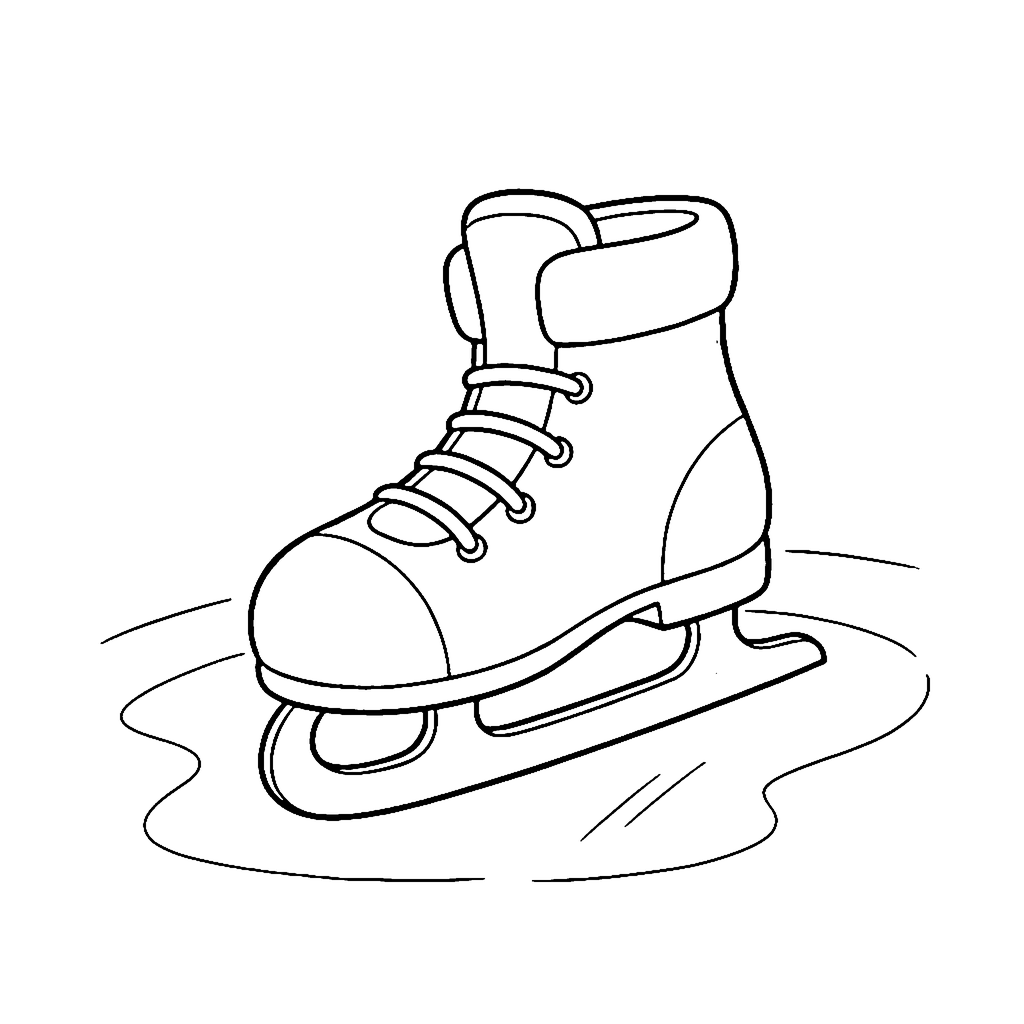Ice Skate coloring page: Ice Skate Closeup, outline to print