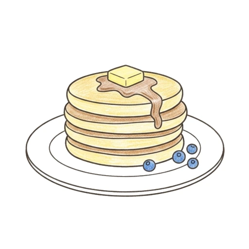 Pancake Breakfast Stack, colored example