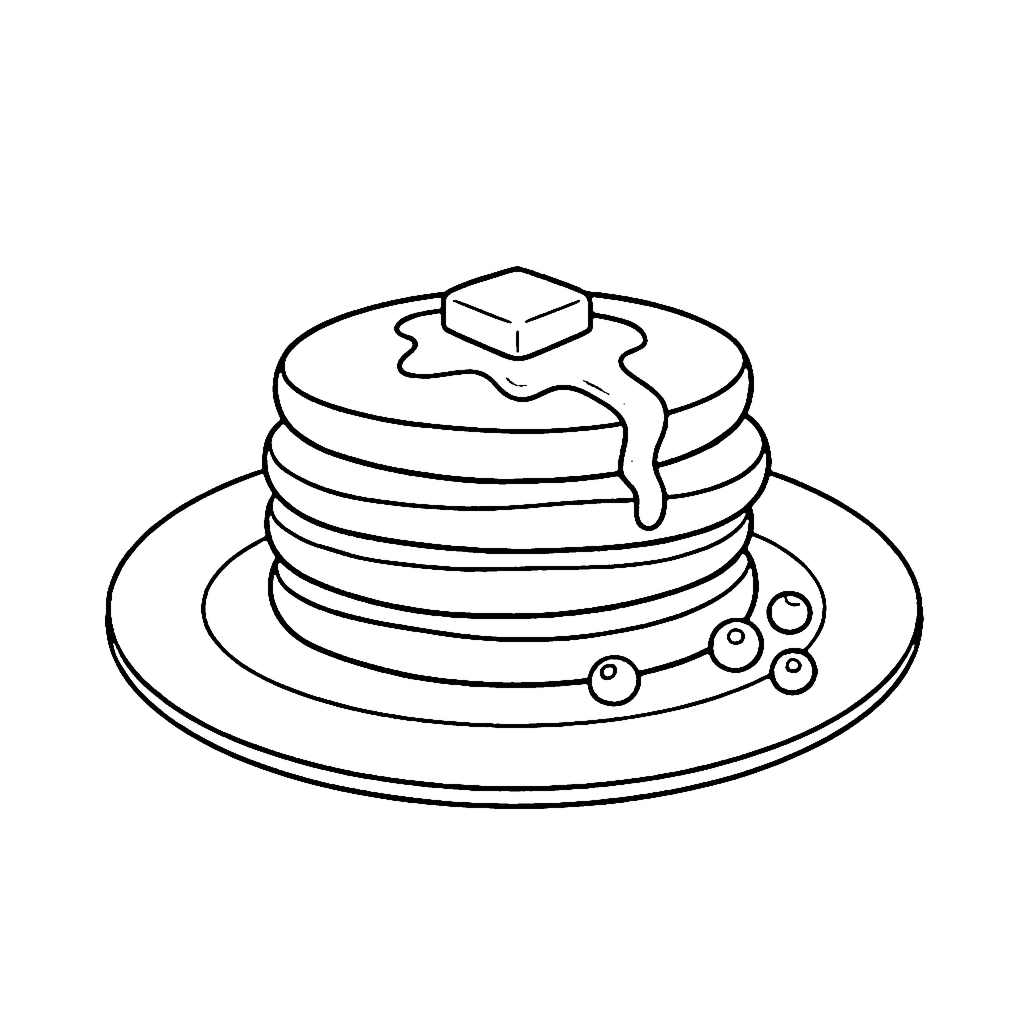 Pancake Breakfast Stack coloring page outline