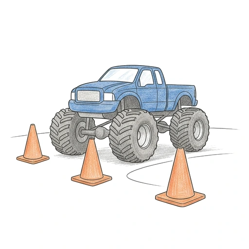 Monster Truck Arena Turn, colored example