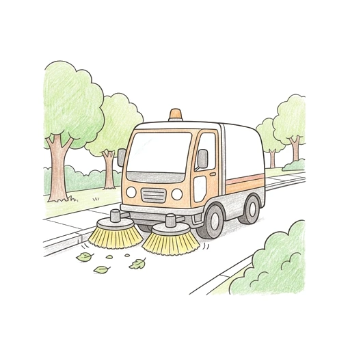 Street Sweeper Route, colored example