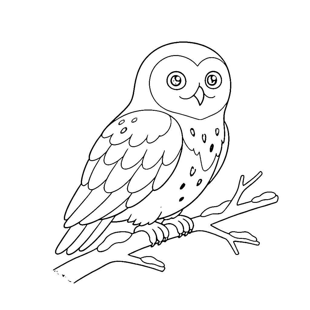 Snowy Owl Perch coloring page outline